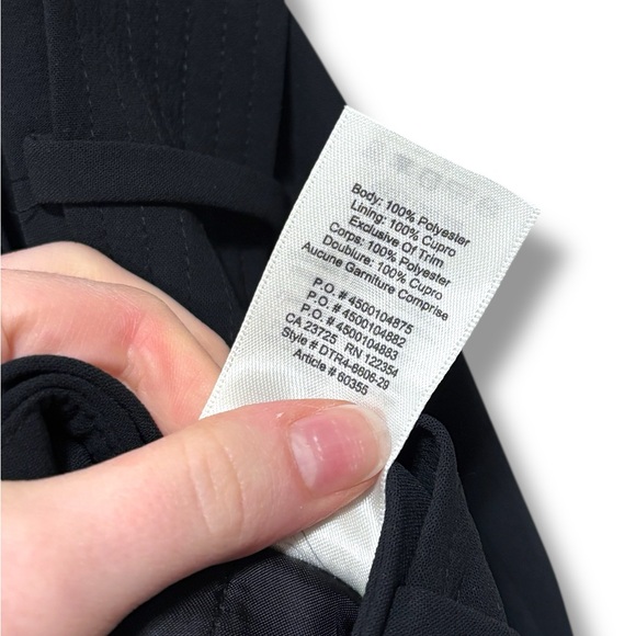 Aritzia Wilfred Tie Front Pant Japanese Black Belted Trousers Size 4 - Picture 8 of 8